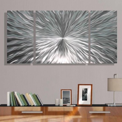Modern Abstract Silver Metal Wall Art Home Decor - Enlivenment III by Jon Allen 718117175251  351027107651